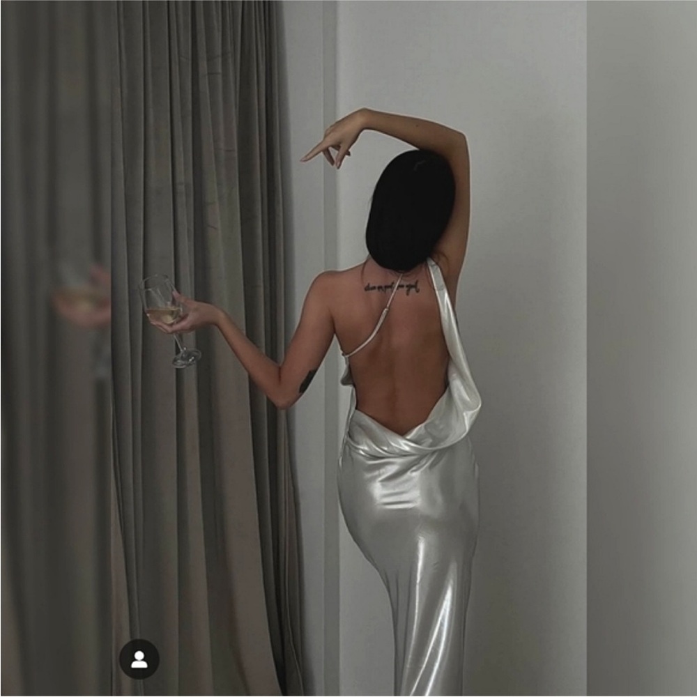 ❌SOLD❌ZARA NWT Silver Foil Backless Maxi Dress